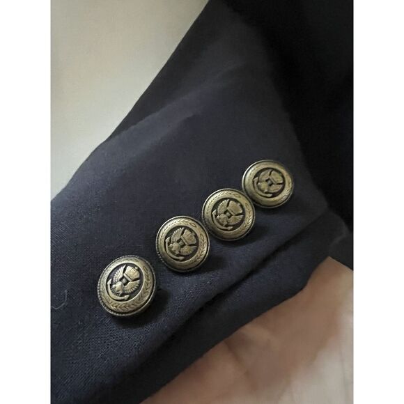 jos a bank Men's sport‎ coat 44reg, Classic Navy With Brass Buttons - Picture 12 of 12